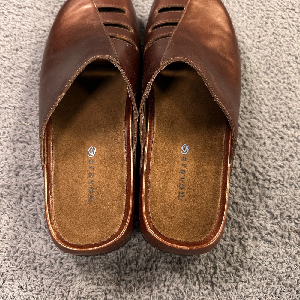 Aravon Shoes Womens 10 AA Bronze Slip On‎ Clogs Comfort Casual Walking Cutout - Picture 7 of 10